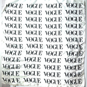 Vogue silk White and Black Scarf letters 100% Pure Silk
